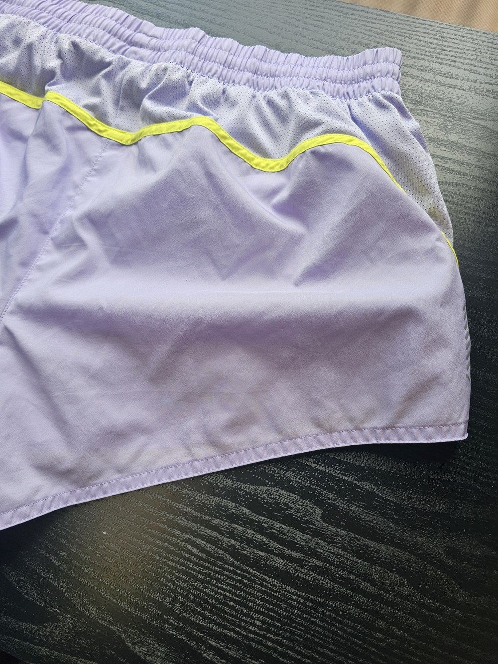 Puma Lavender Athletic Dri Cell Running Shorts with Yellow Trim Women's L - Picture 7 of 11